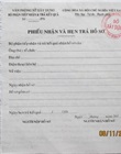 Phiếu nhận hồ sơ và hẹn trả kết quả